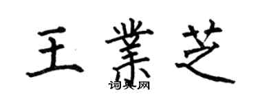 何伯昌王业芝楷书个性签名怎么写