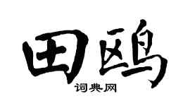 翁闿运田鸥楷书个性签名怎么写