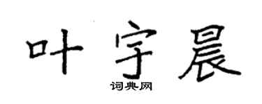 袁强叶宇晨楷书个性签名怎么写