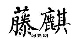 翁闿运藤麒楷书个性签名怎么写
