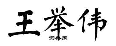 翁闿运王举伟楷书个性签名怎么写