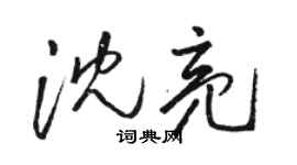 骆恒光沈亮草书个性签名怎么写