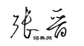 骆恒光张晋草书个性签名怎么写