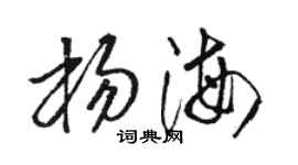 骆恒光杨海草书个性签名怎么写