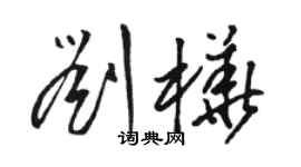 骆恒光刘桦草书个性签名怎么写