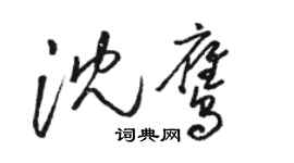 骆恒光沈鹰草书个性签名怎么写