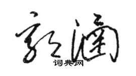 骆恒光郭涵草书个性签名怎么写