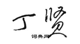 骆恒光丁贤草书个性签名怎么写