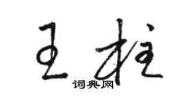 骆恒光王柱草书个性签名怎么写
