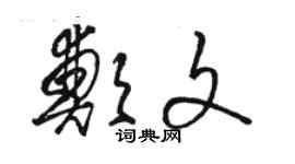 骆恒光郑文草书个性签名怎么写
