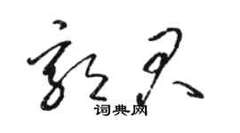 骆恒光郭君草书个性签名怎么写