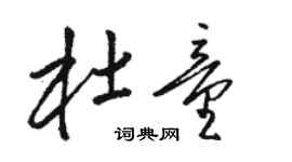 骆恒光杜童草书个性签名怎么写