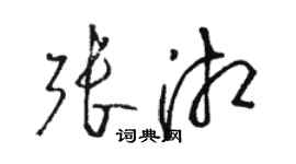 骆恒光张湘草书个性签名怎么写