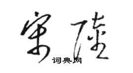 骆恒光宋陆草书个性签名怎么写