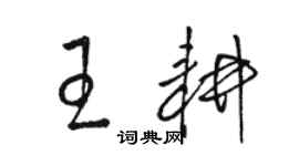 骆恒光王耕草书个性签名怎么写