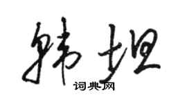 骆恒光韩坦草书个性签名怎么写