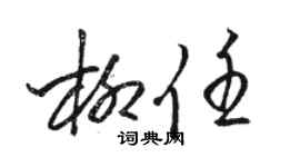骆恒光柳任草书个性签名怎么写