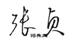 骆恒光张贞草书个性签名怎么写