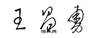 骆恒光王昌勇草书个性签名怎么写