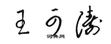 骆恒光王可涛草书个性签名怎么写