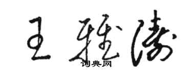 骆恒光王雅涛草书个性签名怎么写