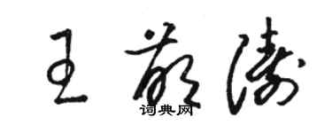 骆恒光王萌涛草书个性签名怎么写