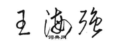 骆恒光王海强草书个性签名怎么写