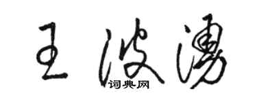 骆恒光王波涌草书个性签名怎么写