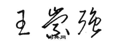 骆恒光王崇强草书个性签名怎么写