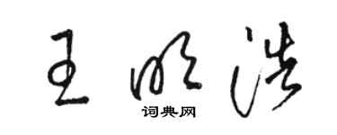 骆恒光王明浩草书个性签名怎么写
