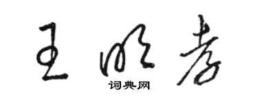 骆恒光王明孝草书个性签名怎么写
