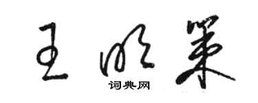 骆恒光王明策草书个性签名怎么写