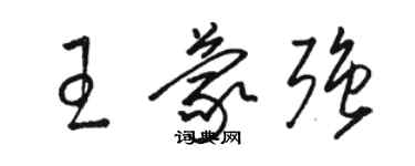骆恒光王蒙强草书个性签名怎么写
