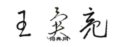 骆恒光王异亮草书个性签名怎么写