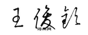 骆恒光王俊钦草书个性签名怎么写