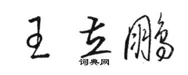 骆恒光王立鹏草书个性签名怎么写