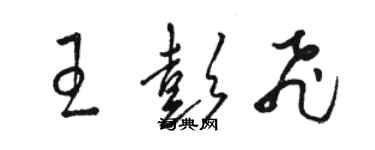 骆恒光王彭飞草书个性签名怎么写