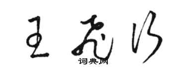 骆恒光王飞行草书个性签名怎么写