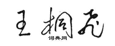 骆恒光王桐飞草书个性签名怎么写