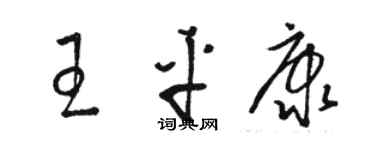 骆恒光王平康草书个性签名怎么写