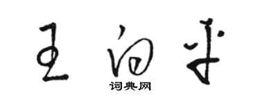 骆恒光王白平草书个性签名怎么写