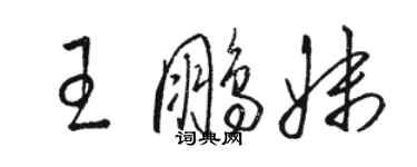 骆恒光王鹏妹草书个性签名怎么写