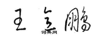 骆恒光王意鹏草书个性签名怎么写