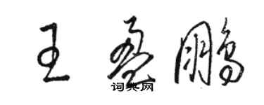 骆恒光王盈鹏草书个性签名怎么写