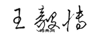 骆恒光王毅博草书个性签名怎么写