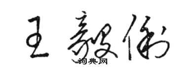 骆恒光王毅俐草书个性签名怎么写