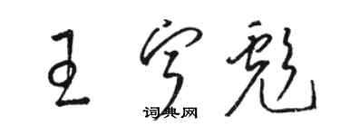 骆恒光王宁彪草书个性签名怎么写