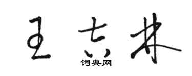 骆恒光王吉林草书个性签名怎么写