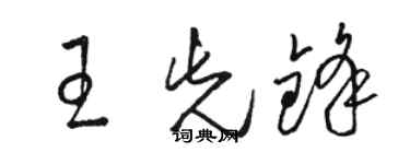 骆恒光王先锋草书个性签名怎么写