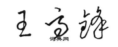 骆恒光王高锋草书个性签名怎么写